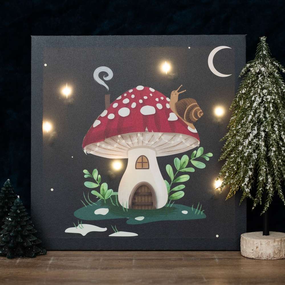 Something Different - Gnome Sweet Gnome Light Up Canvas afbeelding - Multicolours